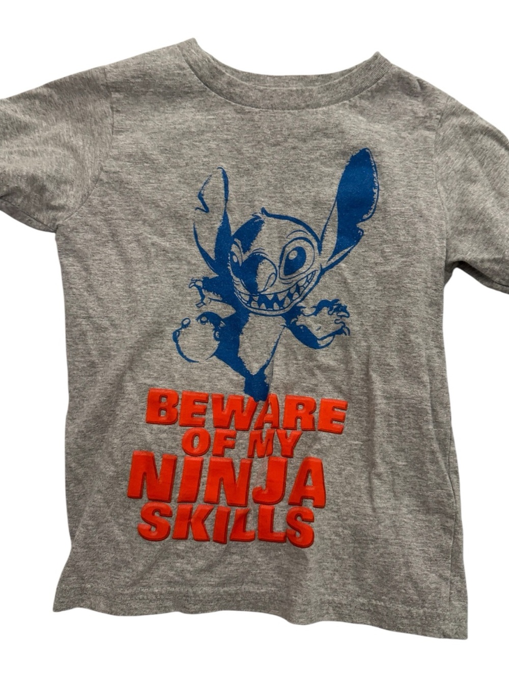 Disney Stitch Boys T-Shirt Size 4 XS Gray